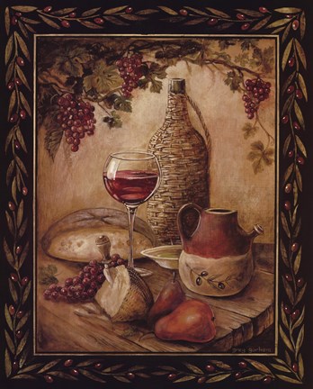 Framed Tuscan Table - Chianti Print