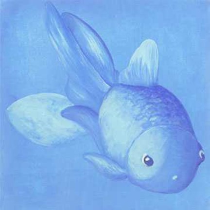 Framed Blue Fish 1 Print