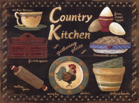 Framed Country Kitchen Print