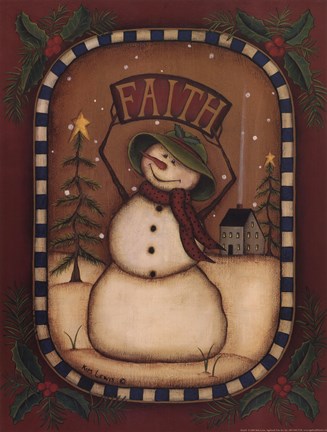 Framed Faith Snowman Print