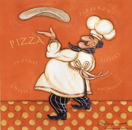 Framed Pizza Chef Print