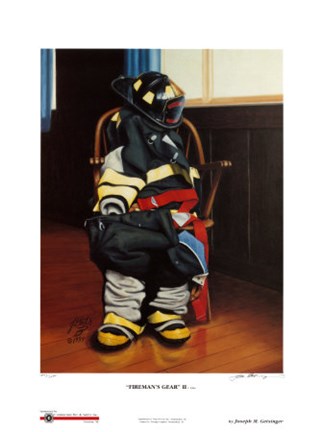 Framed Fireman&#39;s Gear II (Signed and Numbered Limited Edition) Print