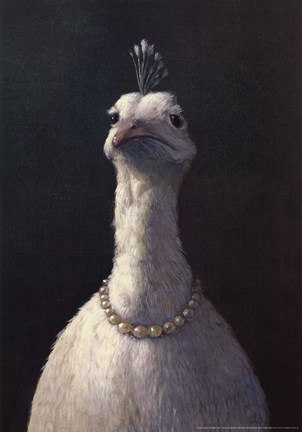 Framed Fowl with Pearls Print