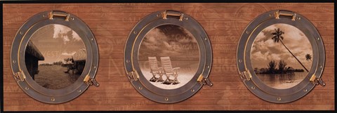 Framed Portholes to the World Print