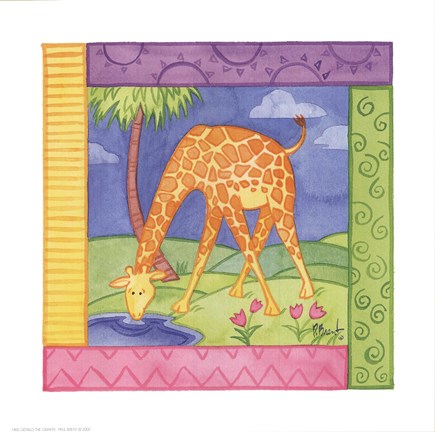 Framed Gerald the Giraffe Print