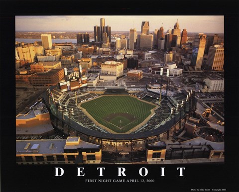 Framed Detroit - Comerica Park-Tigers Print