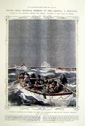 Framed Titanic: Lifeboats Print