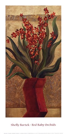 Framed Red Baby Orchids Print