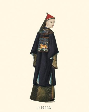 Framed Chinese Mandarin Figure VIII Print