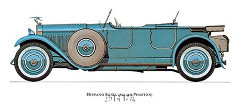Framed Hispano Suiza 1926 Print