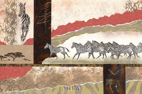 Framed Serengeti Zebras Print