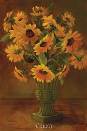 Framed Mediterranean Sunflowers II Print