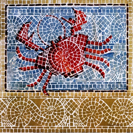 Framed Mosaic Crab Print