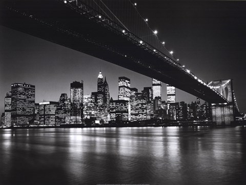 Framed New York, New York, Manhattan Skyline Print