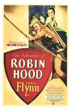 Framed Adventures of Robin Hood Shooting Arrow Print