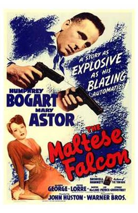 Framed Maltese Falcon Bogart Astor Print