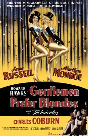 Framed Gentlemen Prefer Blondes, c.1953 - style A Print
