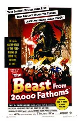 Framed Beast from 20 000 Fathoms By Eug&#232;ne Louri&#233; Print