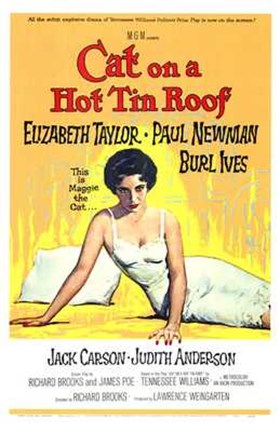 Framed Cat on a Hot Tin Roof Elizabeth Taylor &amp; Paul Newman Print