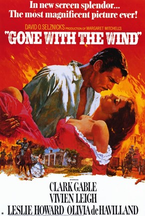 Framed Gone with the Wind - clark gable Print