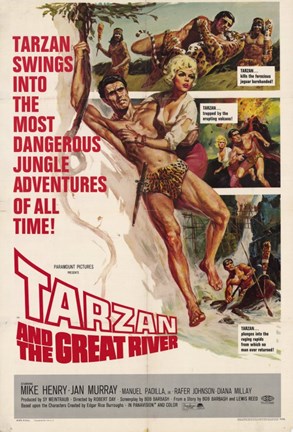 Framed Tarzan and the Great River, c.1967 - style A Print