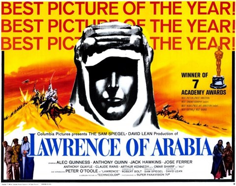 Framed Lawrence of Arabia Best Picture of the Year Yellow Print