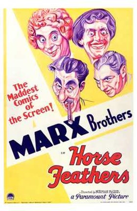 Framed Horse Feathers With The Marx Brothers Print