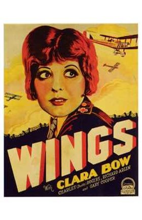 Framed Wings - Clara Bow Print