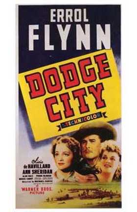 Framed Dodge City Errol Flynn Print