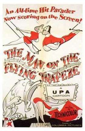 Framed Man on the Flying Trapeze Print