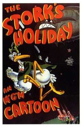 Framed Stork&#39;s Holiday Print