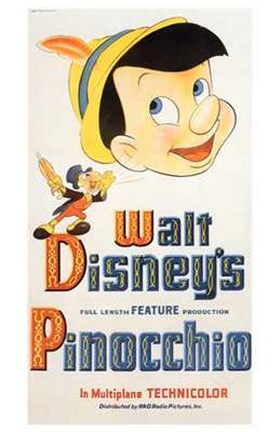 Framed Pinocchio Jiminy Cricket Print