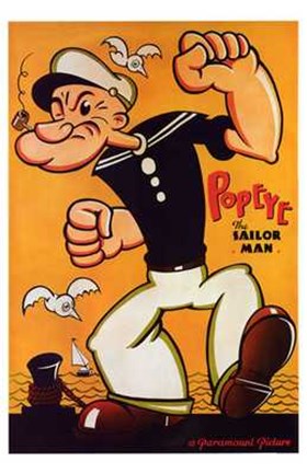 Framed Popeye the Sailor Man Print