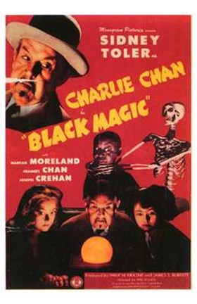 Framed Charlie Chan in Black Magic Print