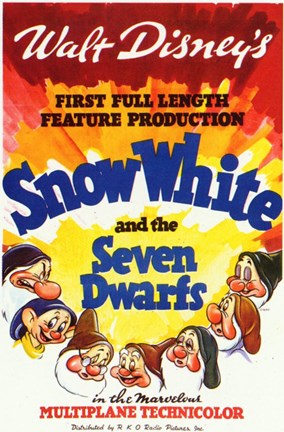 Framed Snow White and the Seven Dwarfs 1st Full Length Print