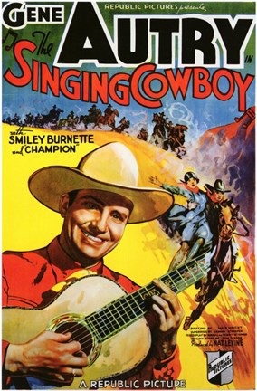 Framed Singing Cowboy Print