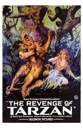 Framed Revenge of Tarzan, c.1920 - style A Print