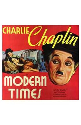 Framed Modern Times Charlie Chaplin Close Up Print