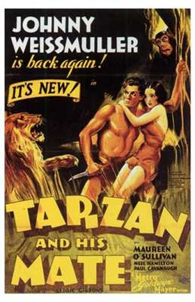Framed Tarzan and His Mate, c.1934 - style C Print