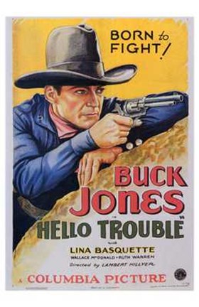 Framed Hello Trouble Buck Jones Print