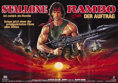 Framed Rambo: First Blood Part 2 Wide Print