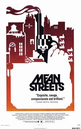 Framed Mean Streets Silhouette Print