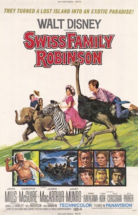 Framed Swiss Family Robinson Lost Island Print