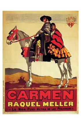 Framed Carmen - on a horse Print