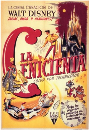 Framed Cinderella (spanish) yellow Print