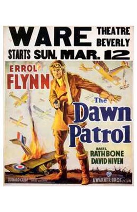 Framed Dawn Patrol Errol Flynn Print