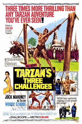 Framed Tarzan&#39;s Three Challenges, c.1963 Print