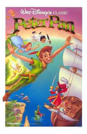 Framed Peter Pan Captain Hook Print