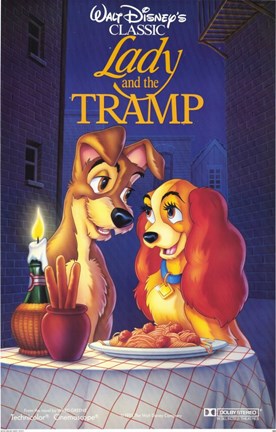 Framed Lady and the Tramp Disney Classic Print