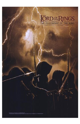 Framed Lord of the Rings: Fellowship of the Ring Lightning Print